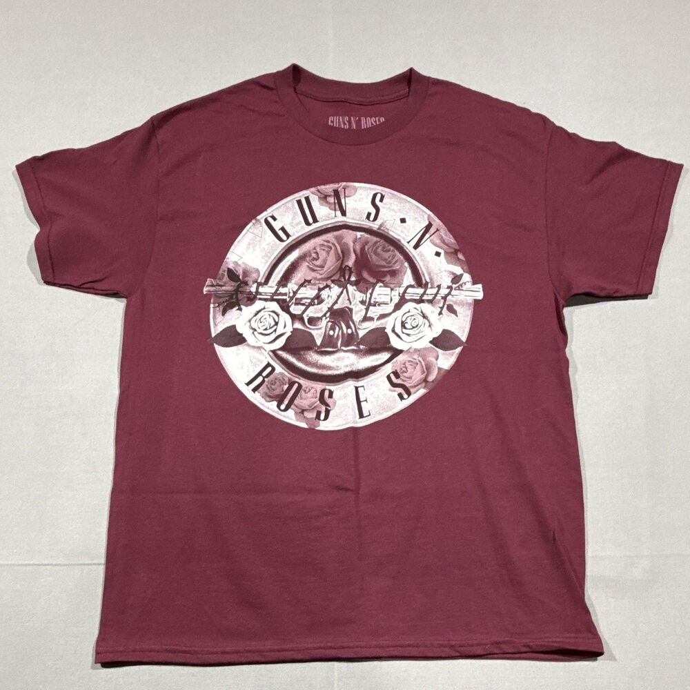 Guns N Roses Maroon Large Short Sleeve Tshirt Graphic Tee